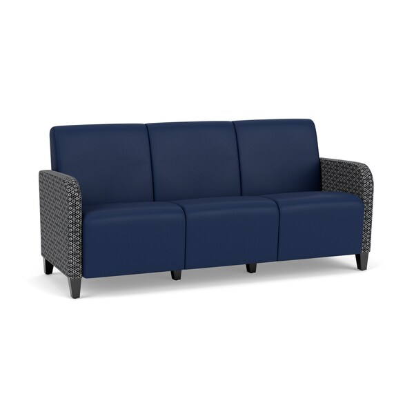 Lesro Siena 3 Seat Tandem Seating No Center Arms, Black, MD Ink Back, MD Ink Seat, RS Echo Panels SN3101 - main